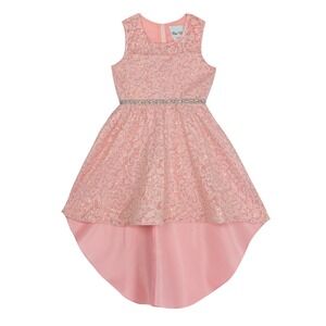 Rare Editions Toddler Girls Sequin‎ Lace Sleeveless High-Low Dress 3T
